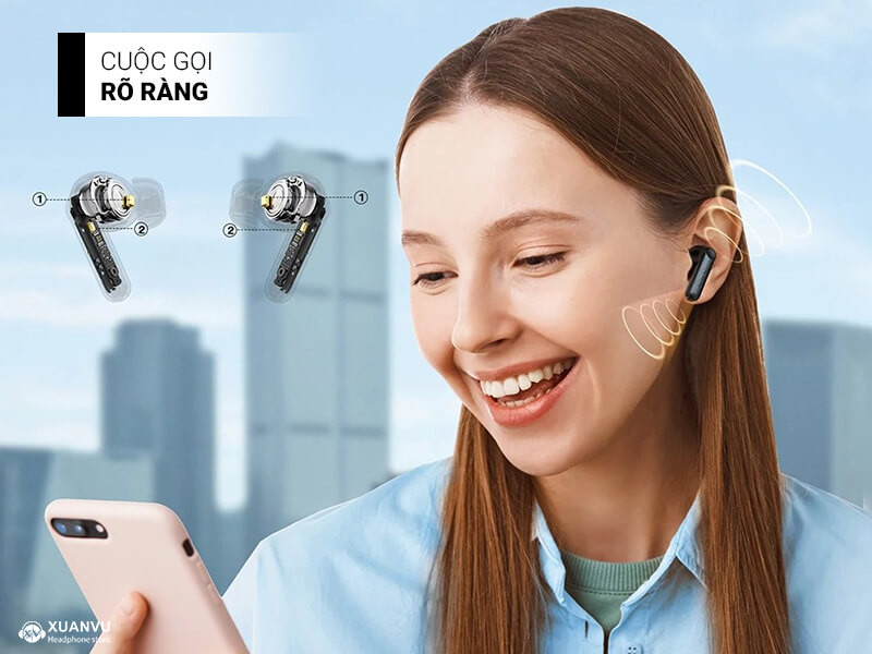 Tai nghe True Wireles EarFun Air Life cuộc gọi