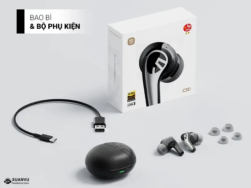 Tai nghe Bluetooth SoundPeats C30 phụ kiện