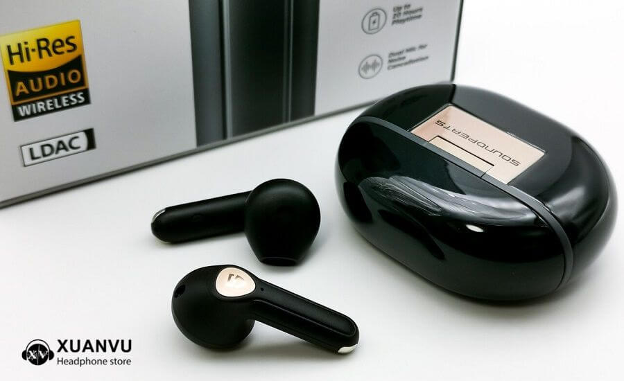 Thiết kế earbuds giúp Soundpeats Air3 Deluxe HS mang lại cảm giác đeo khá thoải mái