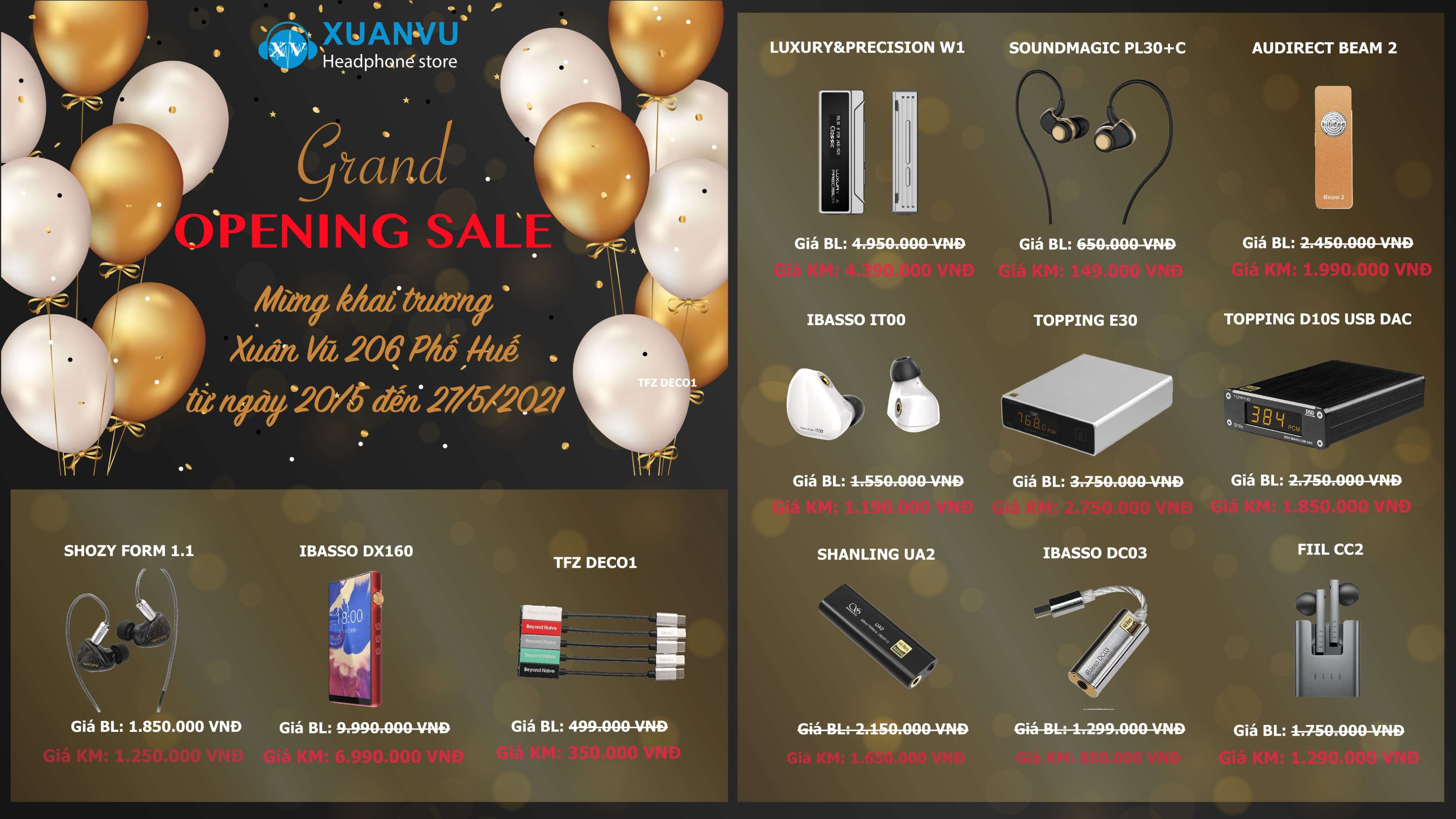 Xuân Vũ Audio Khuyến mãi mừng khai trương