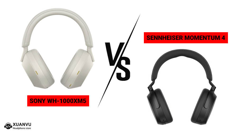 so sánh tai nghe Sennheiser Momentum 4 Wireless và Sony WH-1000XM5 thiết kế 2