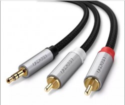 Cáp chuyển 3.5 ra 2 đầu RCA cao cấp 2M Ugreen 40843