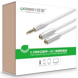 Cáp gộp 2 đầu 3.5 cái micro và headphone vào 1 đầu 3.5 đực Ugreen 30618