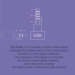 ddHiFi DJ30A 3.5mm to 4.4mm BAL Adapter