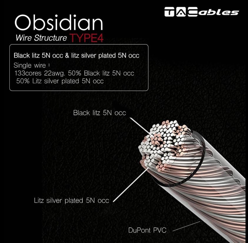 Cable TACable Obsidian 3.5mm-2Pin