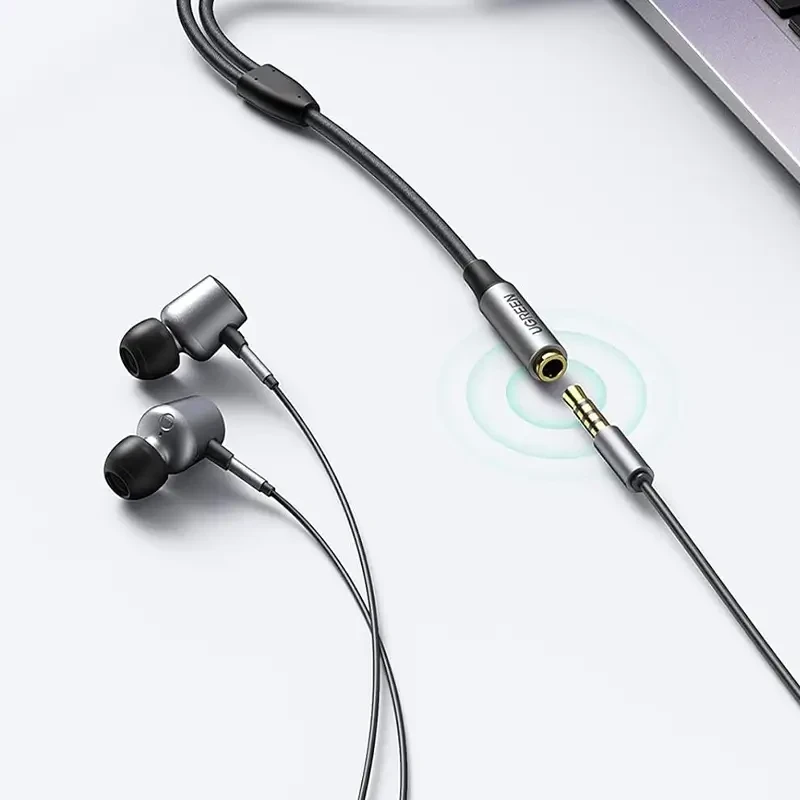 Cáp chữ Y gộp Mic & Loa sang tai nghe có Mic Ugreen 50255 hình 2