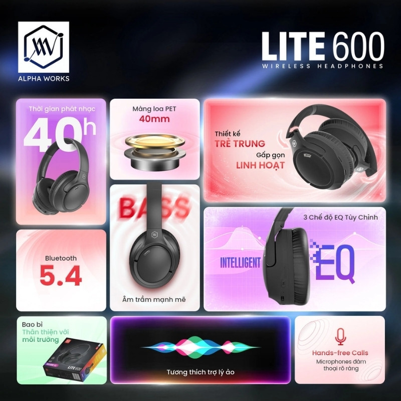 Tai Nghe Chup Tai Alpha Works LITE 600 - 010